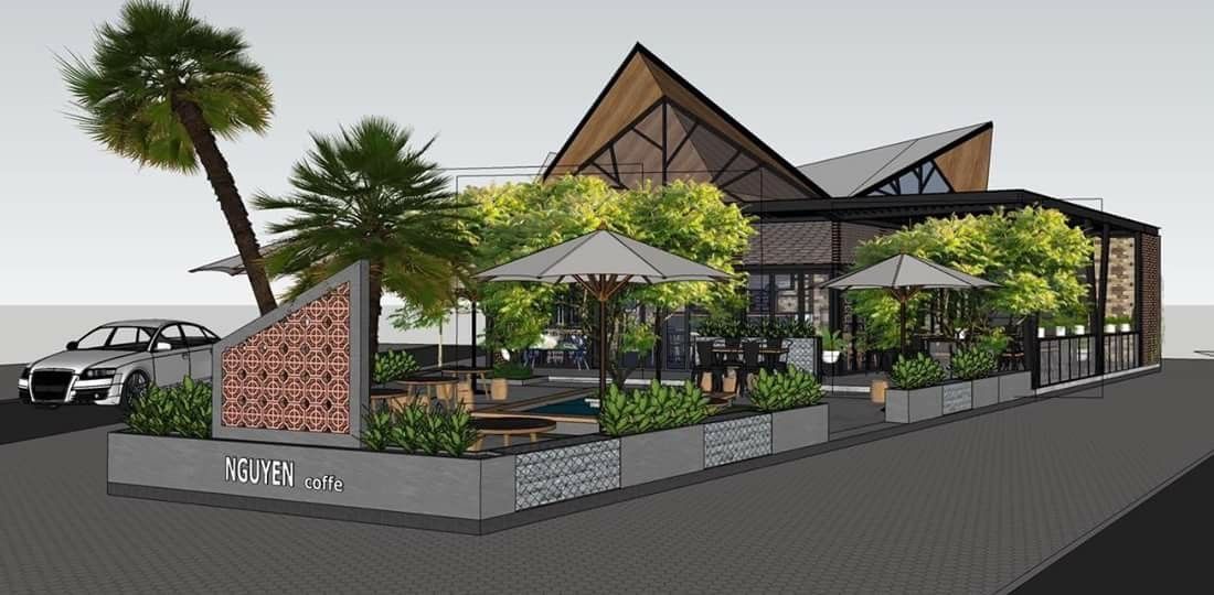 Thiết kế quán cafe sân vườn